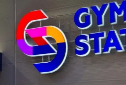 Световая вывеска для фитнес-клуба GYM STATION в ТРЦ GREEN HAUS — изготовление и монтаж фото